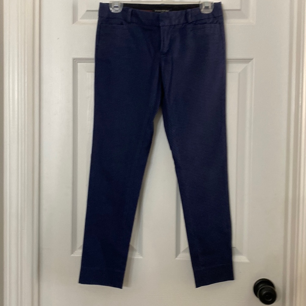 Dark Blue and Black Houndstooth dress pants Banana Republic 00 Petite